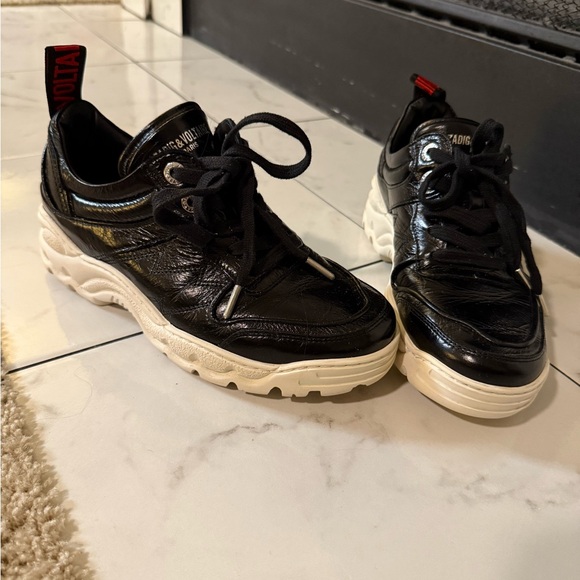 Zadig & Voltaire Black and Cream Sneakers - Picture 3 of 11
